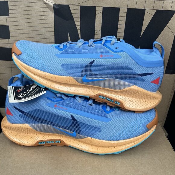 NEW Nike Pegasus Trail 5 GTX Gore Tex Blue Copper Moon FQ0908-400 Size 8.5 - Picture 1 of 6